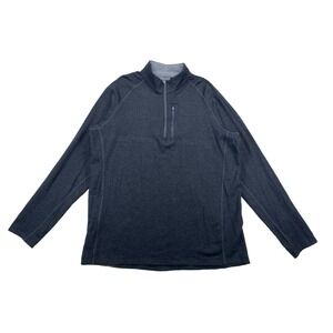 Free Fly 1/4 Sweater Men's XXL Gray Bamboo Fleece Pullover Pocket (Corp Logo)